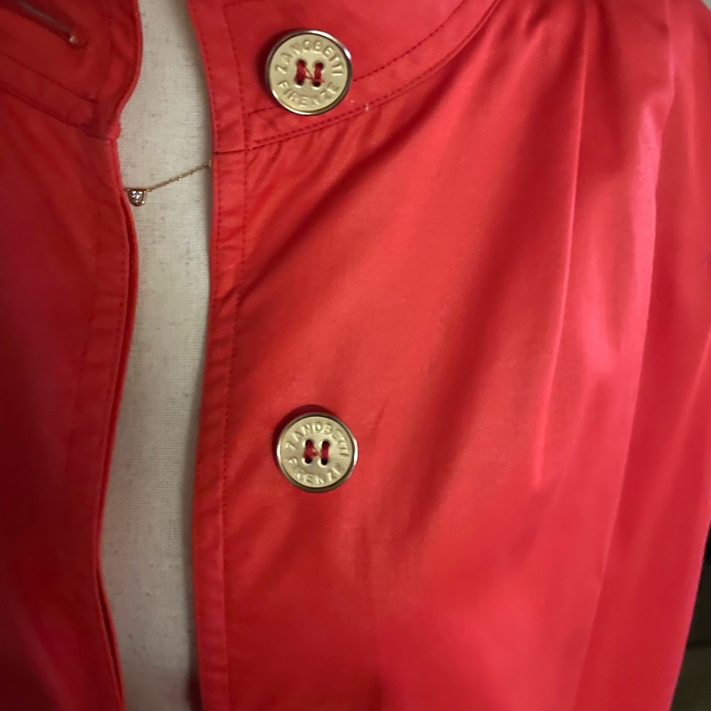 Zanobetti Firenze ~ Women’s X-Large ~ Vintage ~ Italy ~ Red ~ Trench Coat - Picture 6 of 16